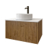 600mm Kiama Prime Oak 1 Drawer Narrow Fluted Wall Hung Vanity Cabinet Only