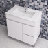 750MM Gloss White MDF Bathroom Vanity  Right Drawers Free standing Cabinet Only