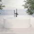 1700MM Back To Wall Bathtub Gloss White Acrylic Rounded Edge