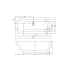 1700MM Free Standing Bathtub Boat Shape Gloss White Acrylic