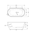 1500mm Oval Gloss White Acrylic Free Standing Bathtub No Overflow