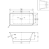 1500mm Rectangle Gloss White Acrylic Free Standing Bathtub No Overflow