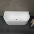 1700mm Kiama Grooved Gloss White Back to Wall Fluted Bathtub 