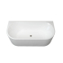 1700mm Kiama Grooved Gloss White Back to Wall Fluted Bathtub 