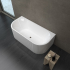 1700mm Kiama Grooved Gloss White Back to Wall Fluted Bathtub 