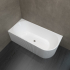 1700mm Kiama Grooved Gloss White Left Corner Fit Fluted Bathtub 