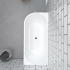 1700mm Kiama Grooved Gloss White Right Corner Fit Fluted Bathtub 