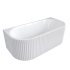 1700mm Kiama Grooved Gloss White Back to Wall Fluted Bathtub 