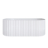 1700mm Kiama Grooved Gloss White Back to Wall Fluted Bathtub 
