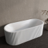 1500mm Kiama Grooved Gloss White Freestanding Fluted Bathtub 
