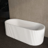 1500mm Kiama Grooved Gloss White Freestanding Fluted Bathtub 