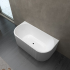 1500mm Kiama Grooved Gloss White Back to Wall FlutedBathtub 