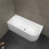 1500mm Kiama Grooved Gloss White Left Corner Fit Fluted Bathtub 