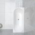 1500mm Kiama Grooved Gloss White Right Corner Fit Fluted Bathtub 