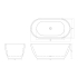 1500mm Freestanding Bathtub Gloss White Acrylic Oval Bathtub