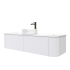 Kiama 1500mm Matte White 2 Drawers Curved Wall Hung Fluted Bathroom Vanity
