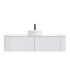 Kiama 1500mm Matte White 2 Drawers Curved Wall Hung Fluted Bathroom Vanity