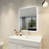 600mm Curved Rim Rectangle 3 Color Backlit Bathroom LED Mirror(Touchless Sensor Switch)