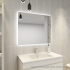 900mm Curved Rim Rectangle 3 Color Backlit Bathroom LED Mirror(Touchless Sensor Switch)