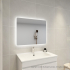 750mm Curved Rim Rectangle 3 Color Backlit Bathroom LED Mirror(Touchless Sensor Switch)