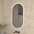 450×900mm Matte Black Framed Oval 3 Color Backlit LED Mirror(Touchless Sensor Switch)