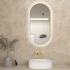 450×900mm Brushed Gold Framed Oval 3 Color Backlit LED Mirror(Touchless Sensor Switch)