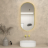450×900mm Brushed Gold Framed Oval 3 Color Backlit LED Mirror(Touchless Sensor Switch)