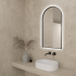 500x900mm Matte Black Framed Arch 3 Color Backlit LED Mirror(Touchless Sensor Switch)