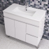 900MM Narrow Gloss White MDF Bathroom Vanity Right Drawers Free standing Cabinet Only