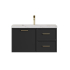 890*455*480mm Kingsley Federation Matte Black Wall Hung PVC Cabinet Right Hand Drawers