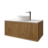 900mm Kiama Prime Oak 1 Right Hand Drawer 1 Left Hand Door Fluted Wall Hung Vanity Cabinet Only