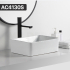 410mm Rectangle Gloss White Ceramic Above Counter Basin Non-overflow