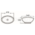 410mm Oval Gloss White Ceramic Above Counter Basin Non-overflow