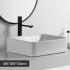 485mm Rectangle Gloss White Ceramic Above Counter Basin Non-overflow