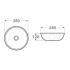 280mm Round Ultra Slim Basin Gloss White Above Counter Ceramic Basin
