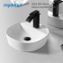 400mm Above Counter Basin Gloss White Ultra Slim Fine Ceramic Basin With Taphole