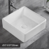 410mm Square Above Counter Basin Gloss White Ultra Slim Fine Ceramic Basin