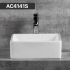 410mm Square Above Counter Basin Gloss White Ultra Slim Fine Ceramic Basin