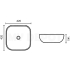 420mm Square Gloss White Ceramic Above Counter Basin Non-overflow