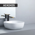 420mm Square Gloss White Ceramic Above Counter Basin Non-overflow