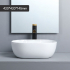 420mm Square Gloss White Ceramic Above Counter Basin Non-overflow