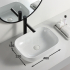 460mm Rectangle Gloss White Ceramic Above Counter Basin Non-overflow