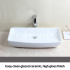 600mm Rectangle Gloss White Ceramic Above Counter Basin Non-overflow