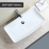 600mm Rectangle Gloss White Ceramic Above Counter Basin Non-overflow