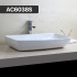 600mm Rectangle Gloss White Ceramic Above Counter Basin Non-overflow