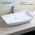600mm Rectangle Gloss White Ceramic Above Counter Basin Non-overflow