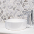 360mm Round Gloss White Ceramic Above Counter Basin Non-overflow