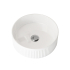400mm Round Fluted Goss White Ceramic Basin Ribbed Art Basin Above Counter Basin