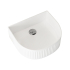 400mm Arch Fluted Gloss White Ceramic Basin Ribbed Art Basin Above Counter Basin