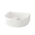 400mm Arch Fluted Gloss White Ceramic Basin Ribbed Art Basin Above Counter Basin